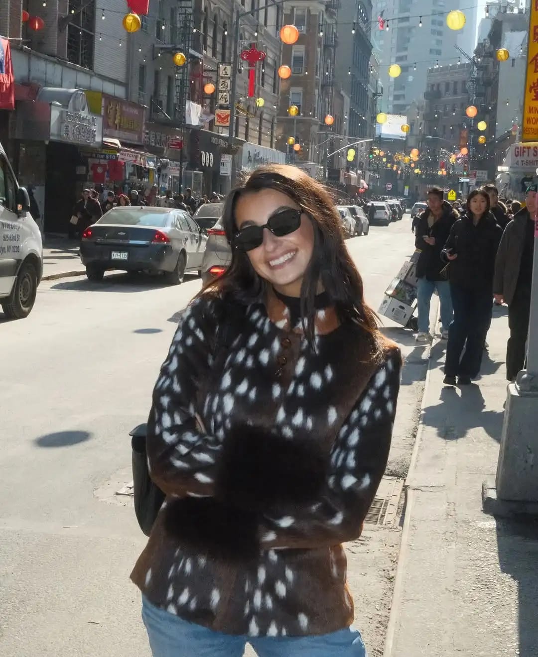 Customer photo review of Harriet Stand Collar Faux Fur Jacket
