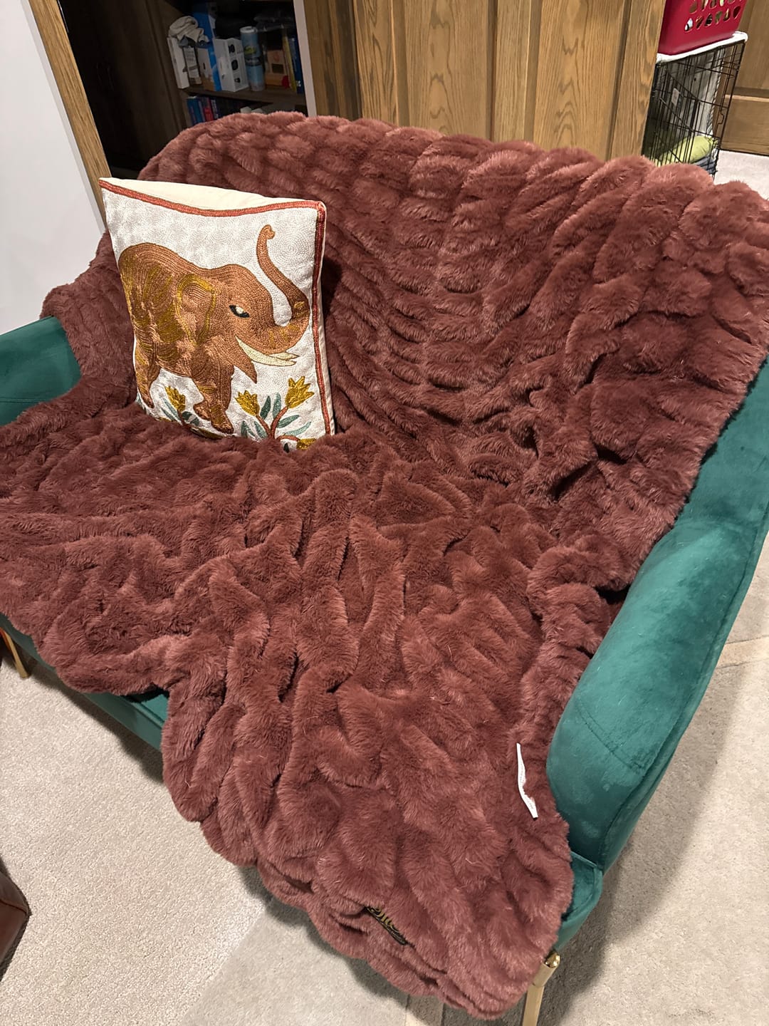 Customer photo review of Hugs Rich Mahogany Blanket