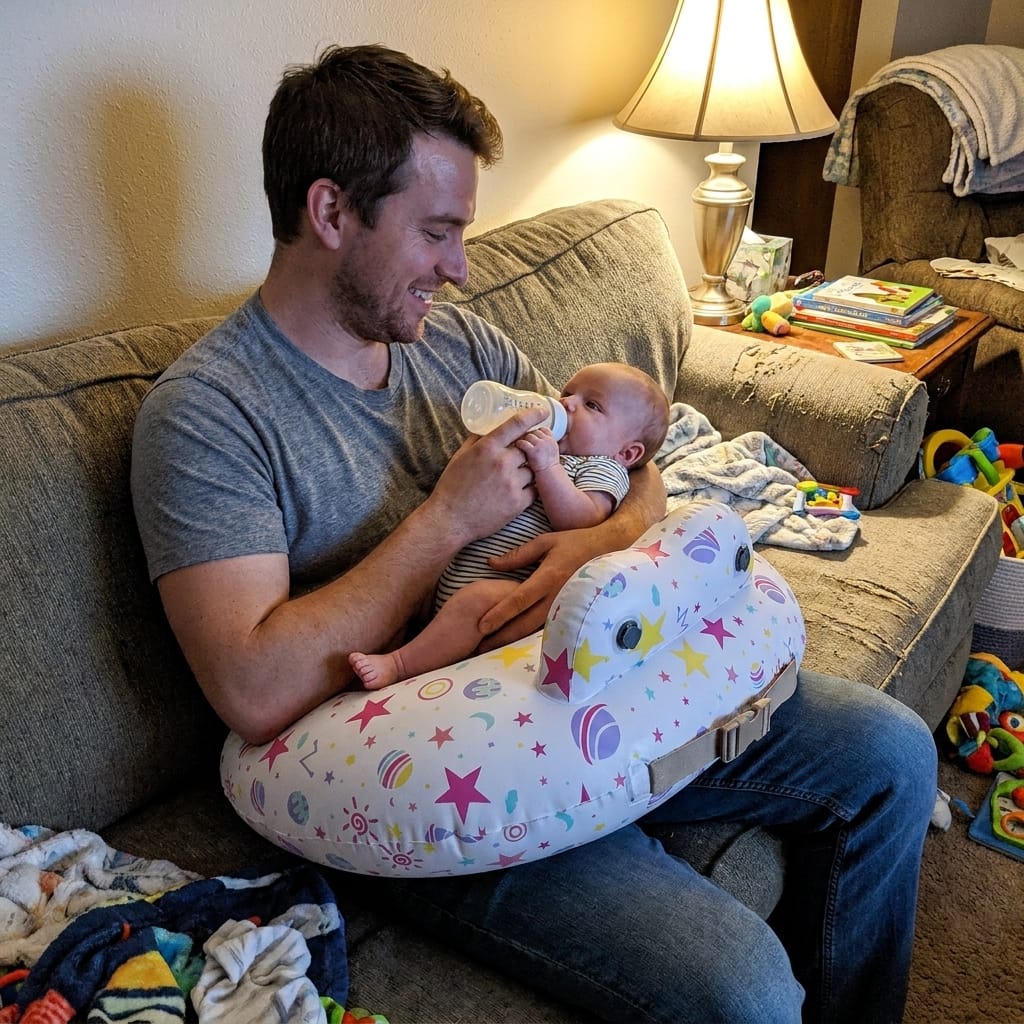 Customer photo review of Wearable Nursing Pillow for Back & Arm Relief