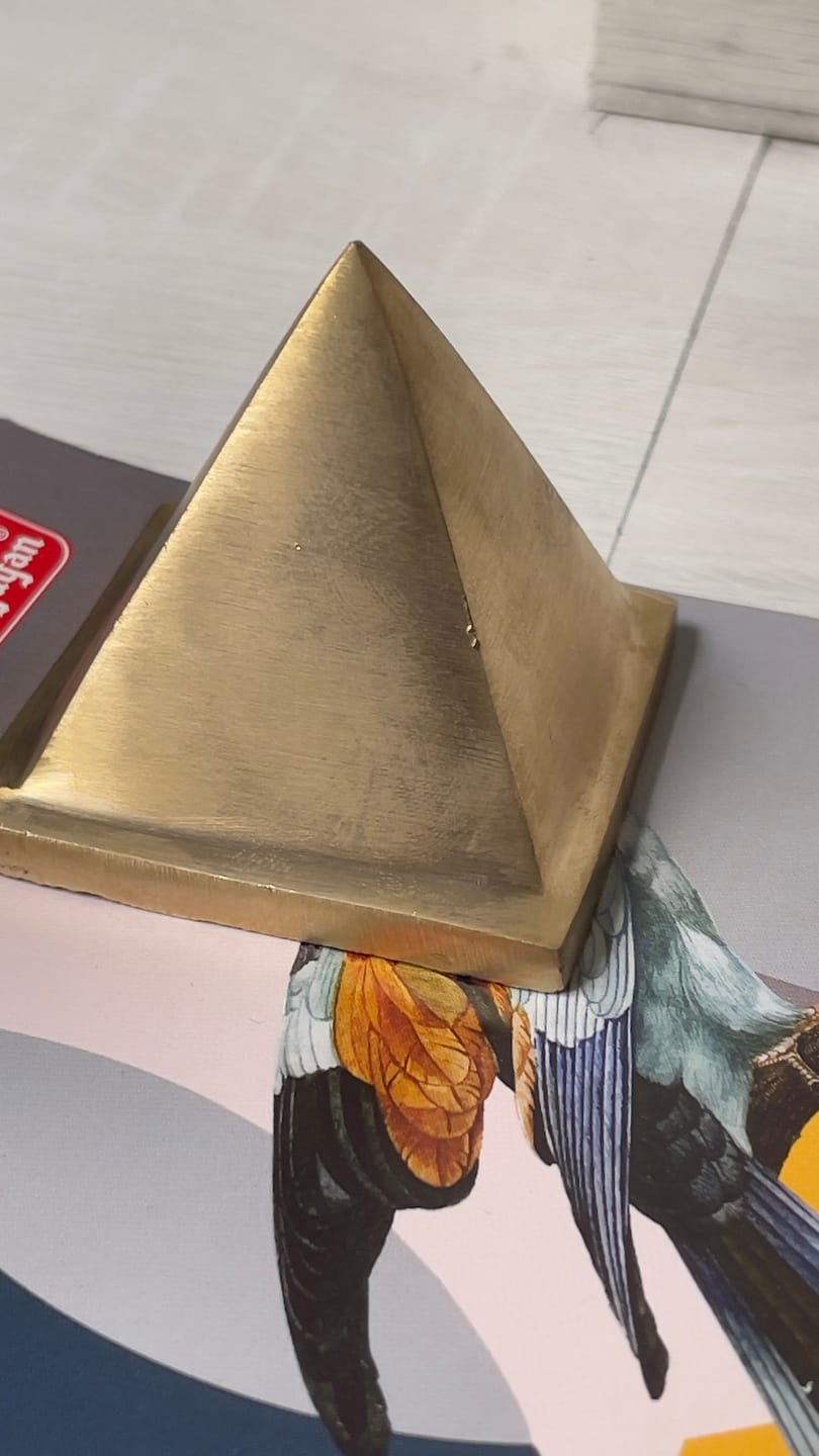 Customer photo review of Solid Brass Pyramid Vastu Remedy for North West Direction Balance, Health, Wealth and Positive Energy Support for Entrance, Kitchen and Home Spaces | 7.6 cm | 600 g