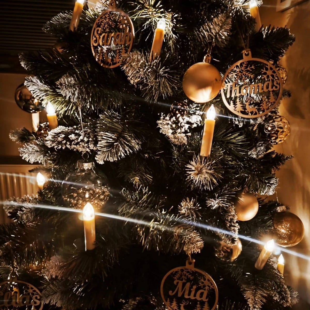 Customer photo review of Personalized Wooden Christmas Ornaments