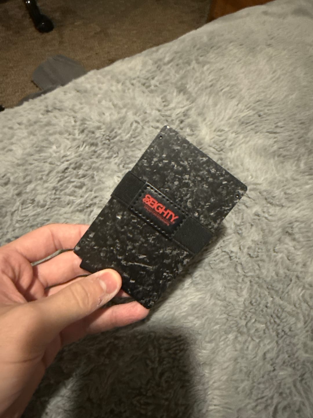 Customer photo review of 80Eighty® Minimalist Forged Carbon Wallet