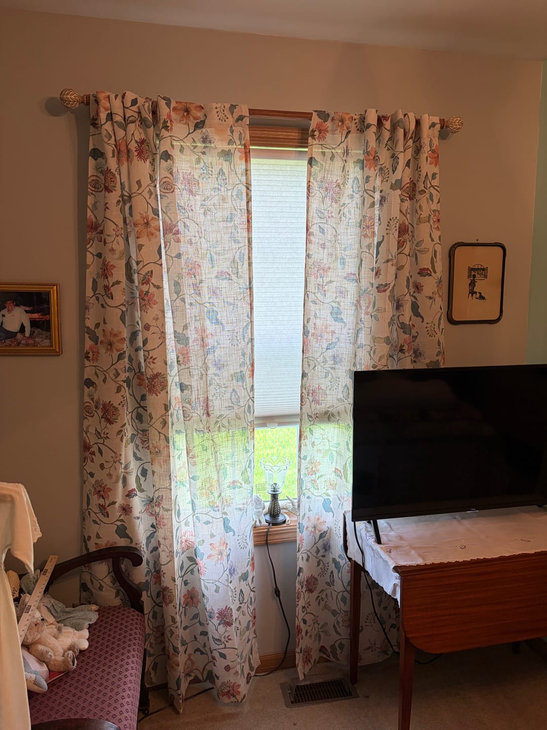 Customer photo review of Hattie Floral Linen Blend Curtains (2 Panels)