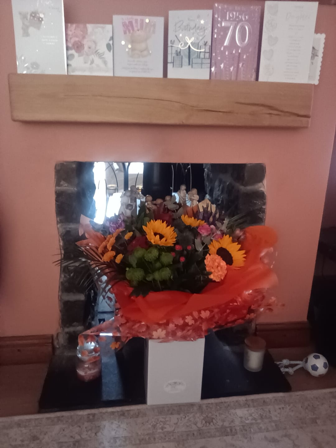 Customer photo review of Rustic Oak Fireplace Beam – 15cm × 10cm Mantel Beam