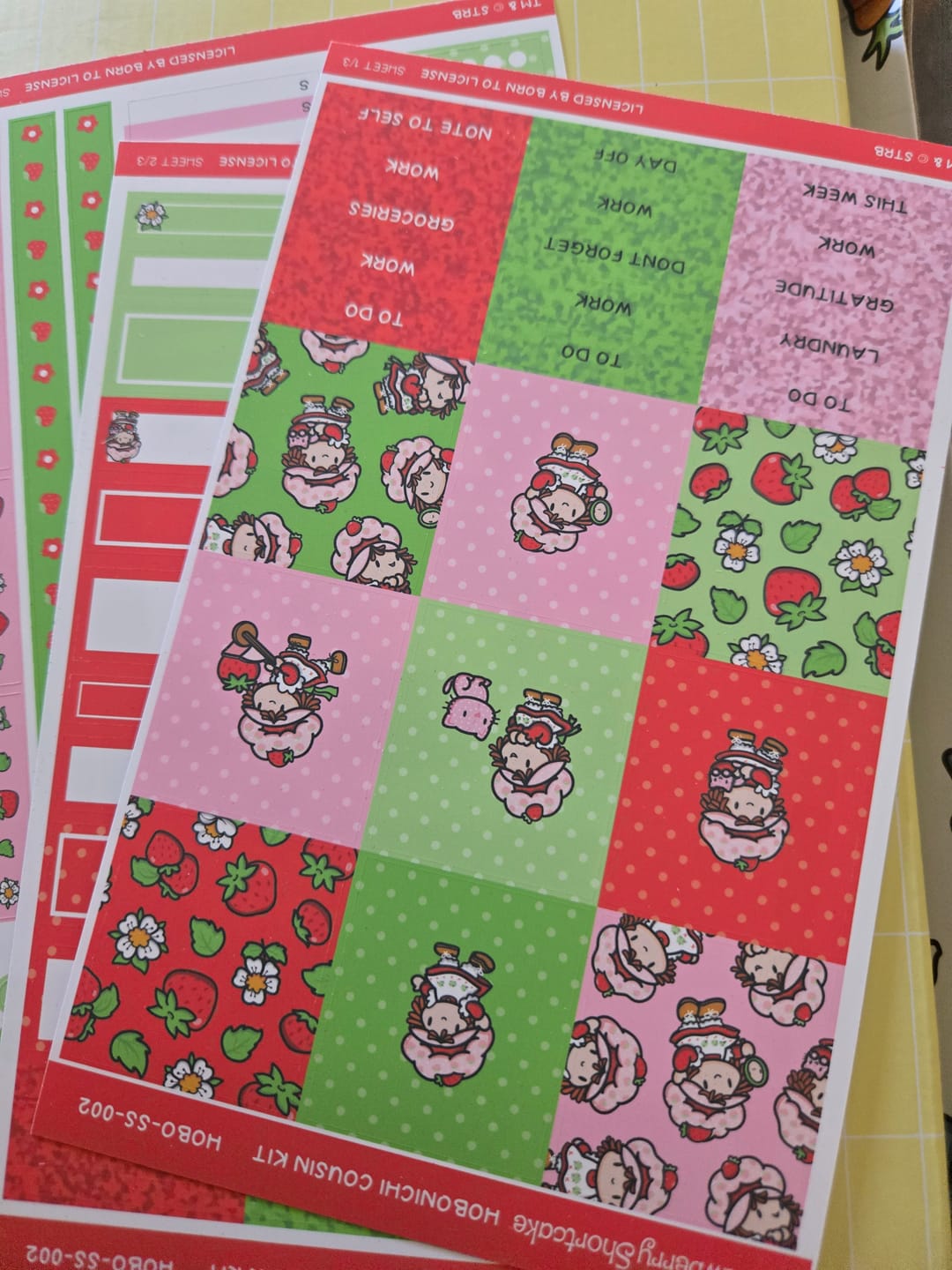 Customer photo review of Strawberry Shortcake Hobonichi Cousin Weekly Kit (Set of 3)