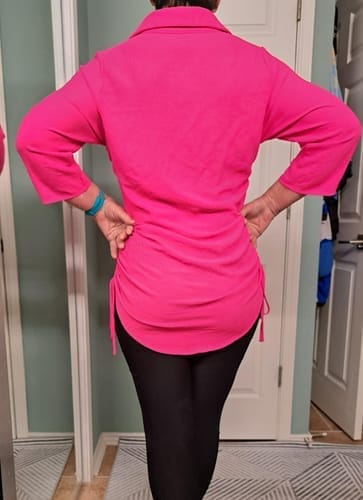 Customer photo review of Emoswim - Coverup Drawstring Beach Dress Shirt