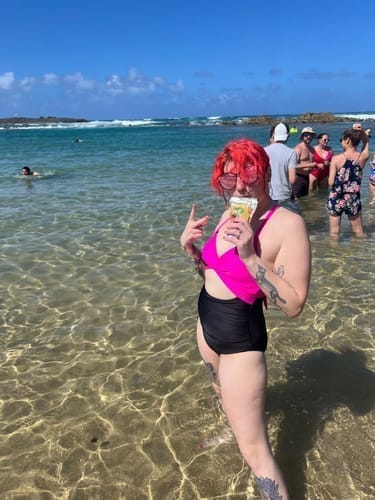 Customer photo review of Emoswim - Women's One Piece Swimsuits Tummy Control Cutout High Waisted Bathing Suit Wrap Tie Back