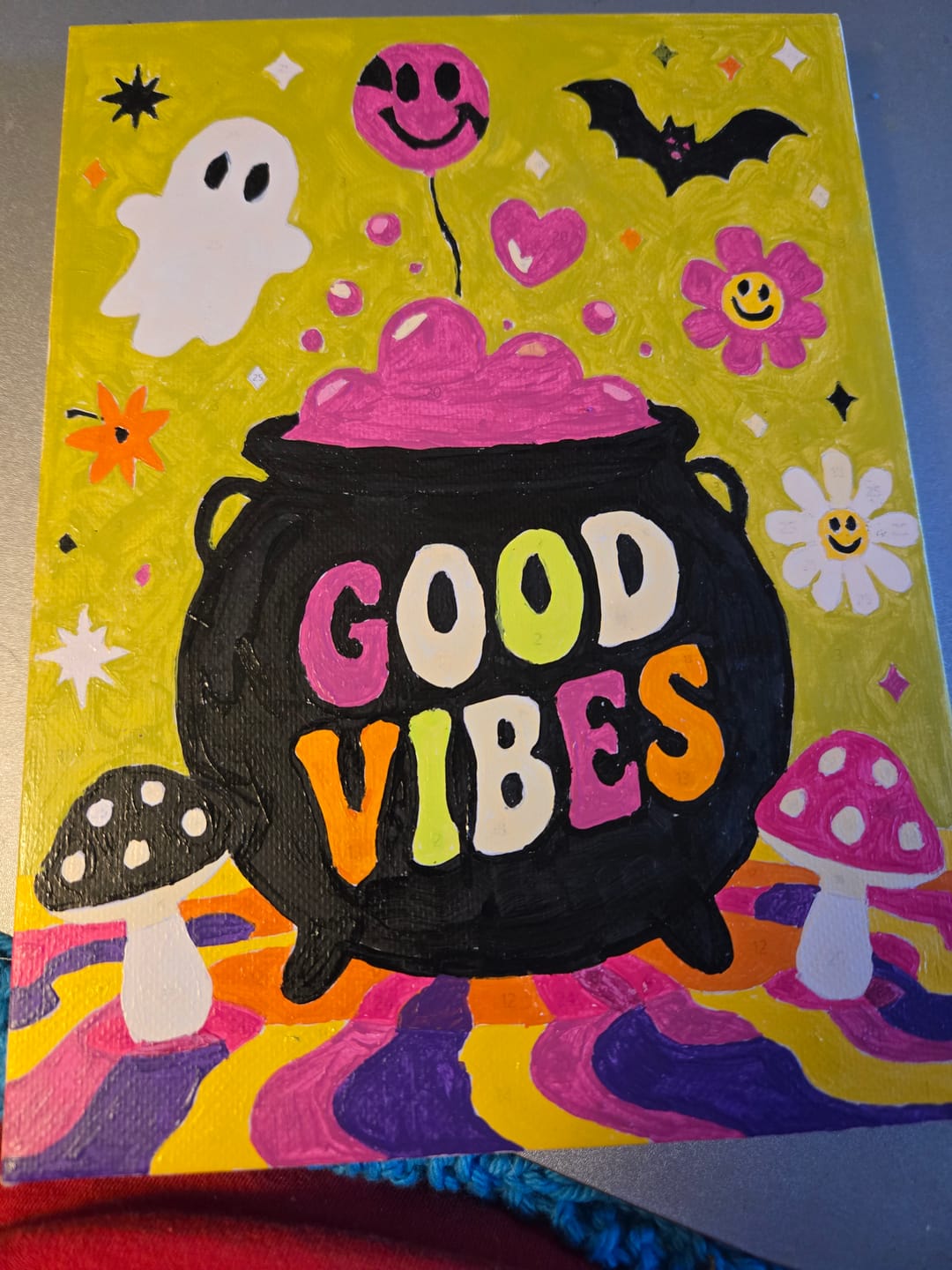 Customer photo review of 6 Mini Paintings - Colorful Halloween Set