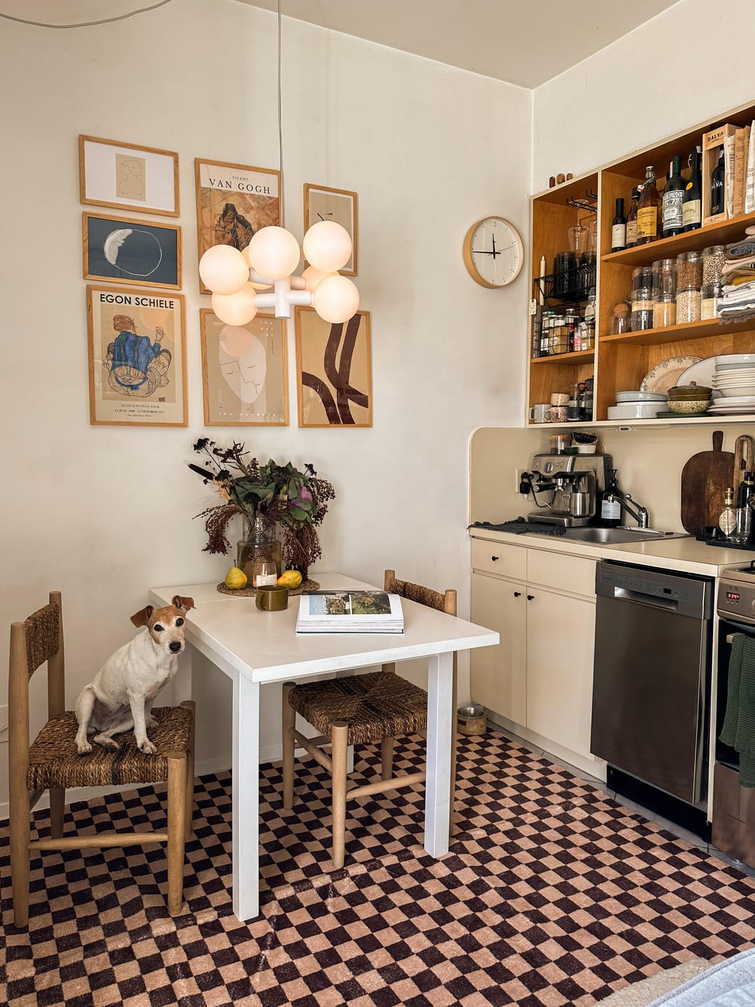 Customer photo review of Chocolate Brown Checkered Rug