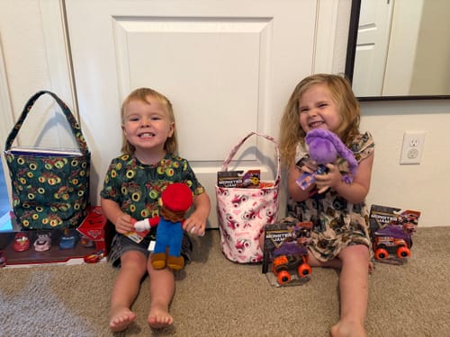 Customer photo review of Trick-or-Treat & "Boo Basket" Canvas Bags