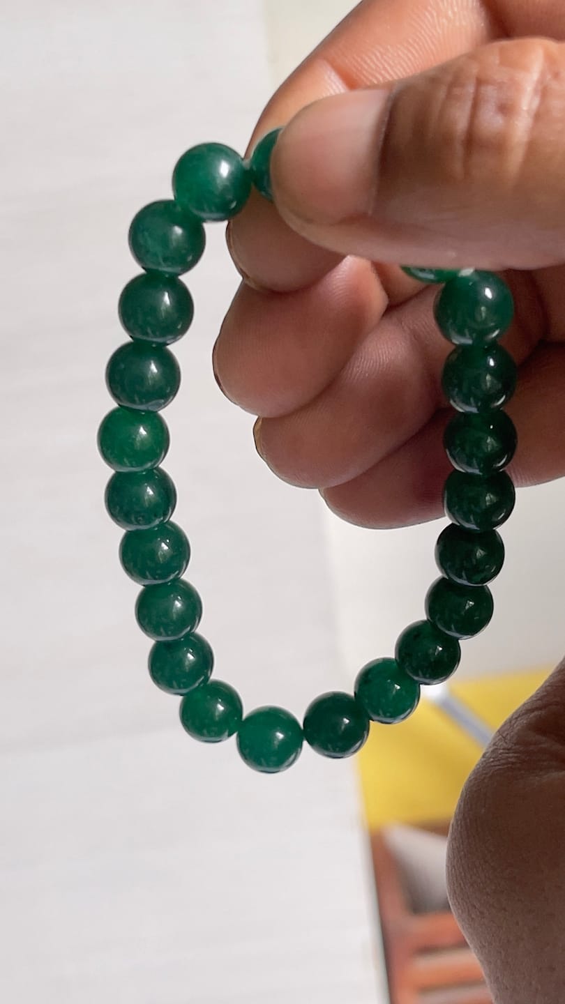 Customer photo review of Natural Green Jade Crystal Bracelet – Vastu Remedy for Abundance & Protective Harmony | 8mm Beads