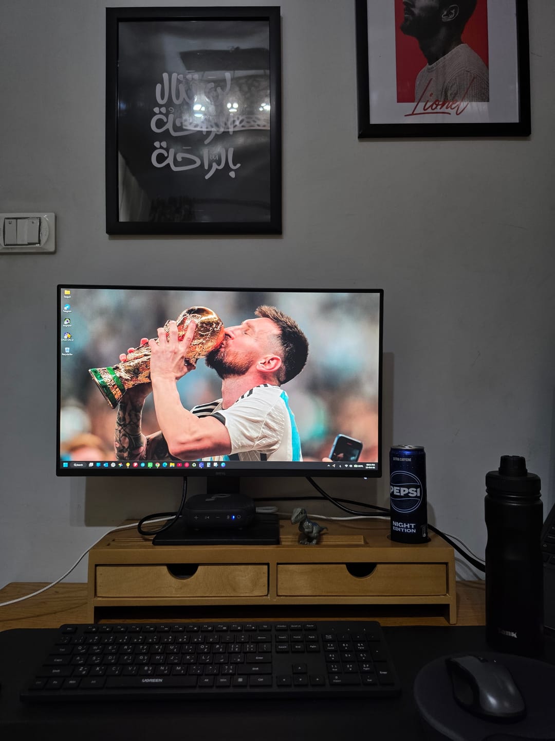 Customer photo review of Monitor Riser with Drawers