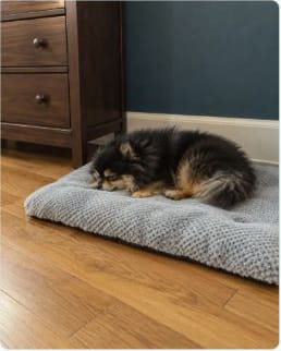 Customer photo review of Plush Haven Calming Pet Bed