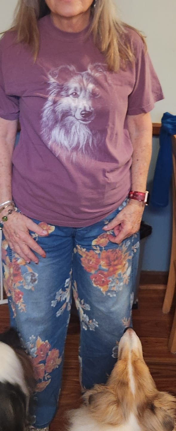 Customer photo review of Shetland Sheepdog Engraved Premium Tee