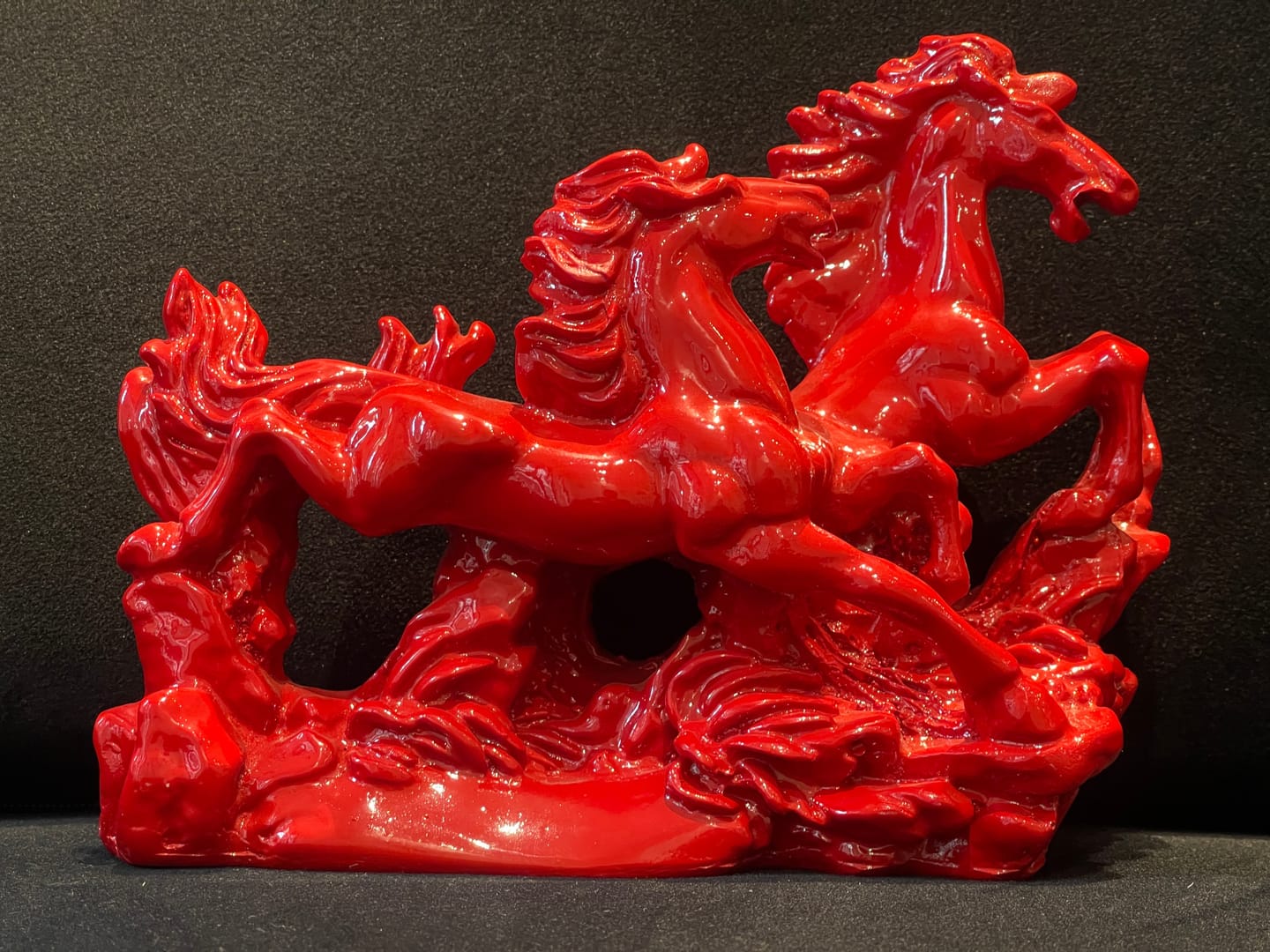 Customer photo review of Dynamic 2 Red Running Horses Resin Sculpture Vastu Remedy for Speed, Success and Career Momentum | for Office Desk, Business Spaces and Home Decor | 21 x 16 cm | 385 g