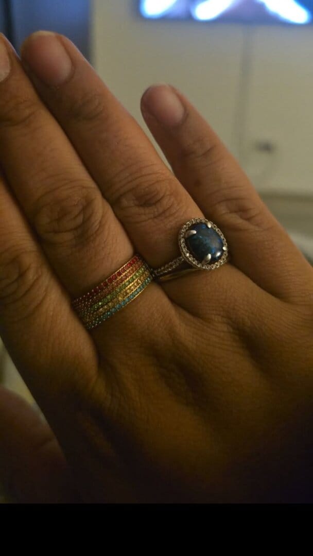 Customer photo review of Zierlicher Ring mit Geburtsstein