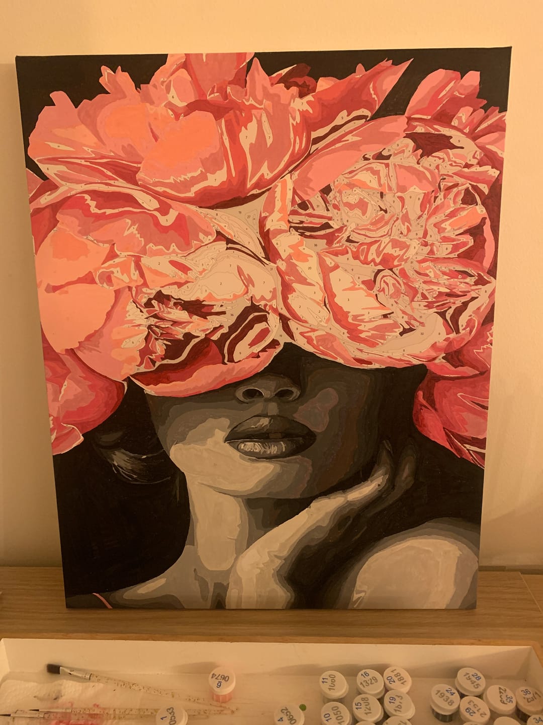 Customer photo review of Noir Woman | Paint by Numbers