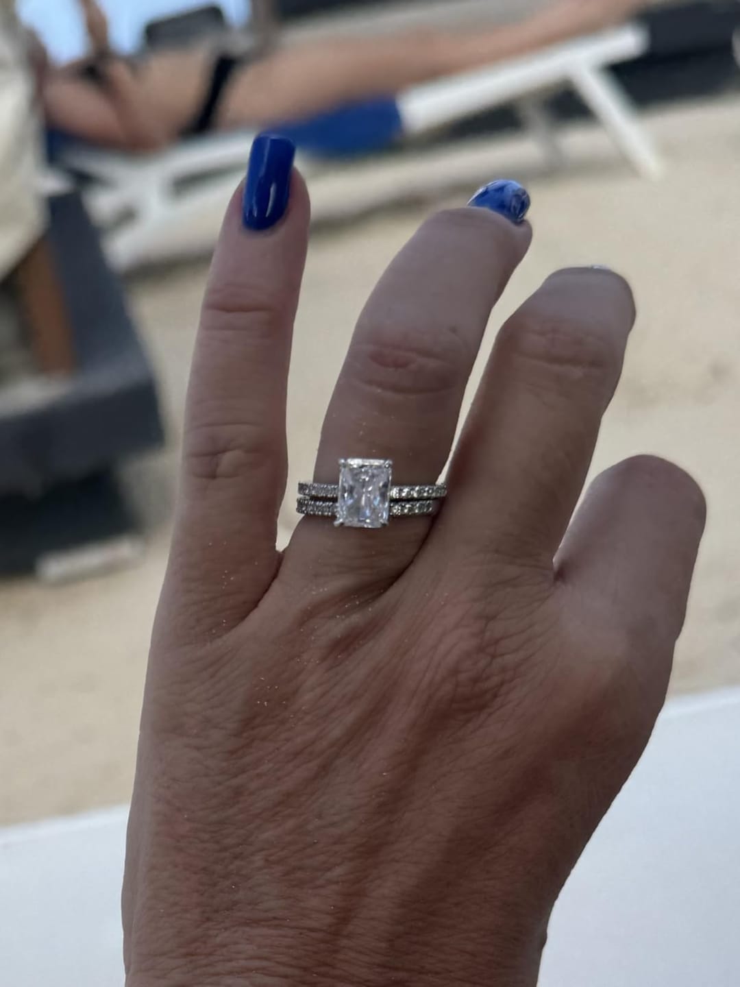 Customer photo review of S925 3.5 Carat Radiant Cut Wedding Ring Set In Sterling Silver Holiday Ring Gift For Women