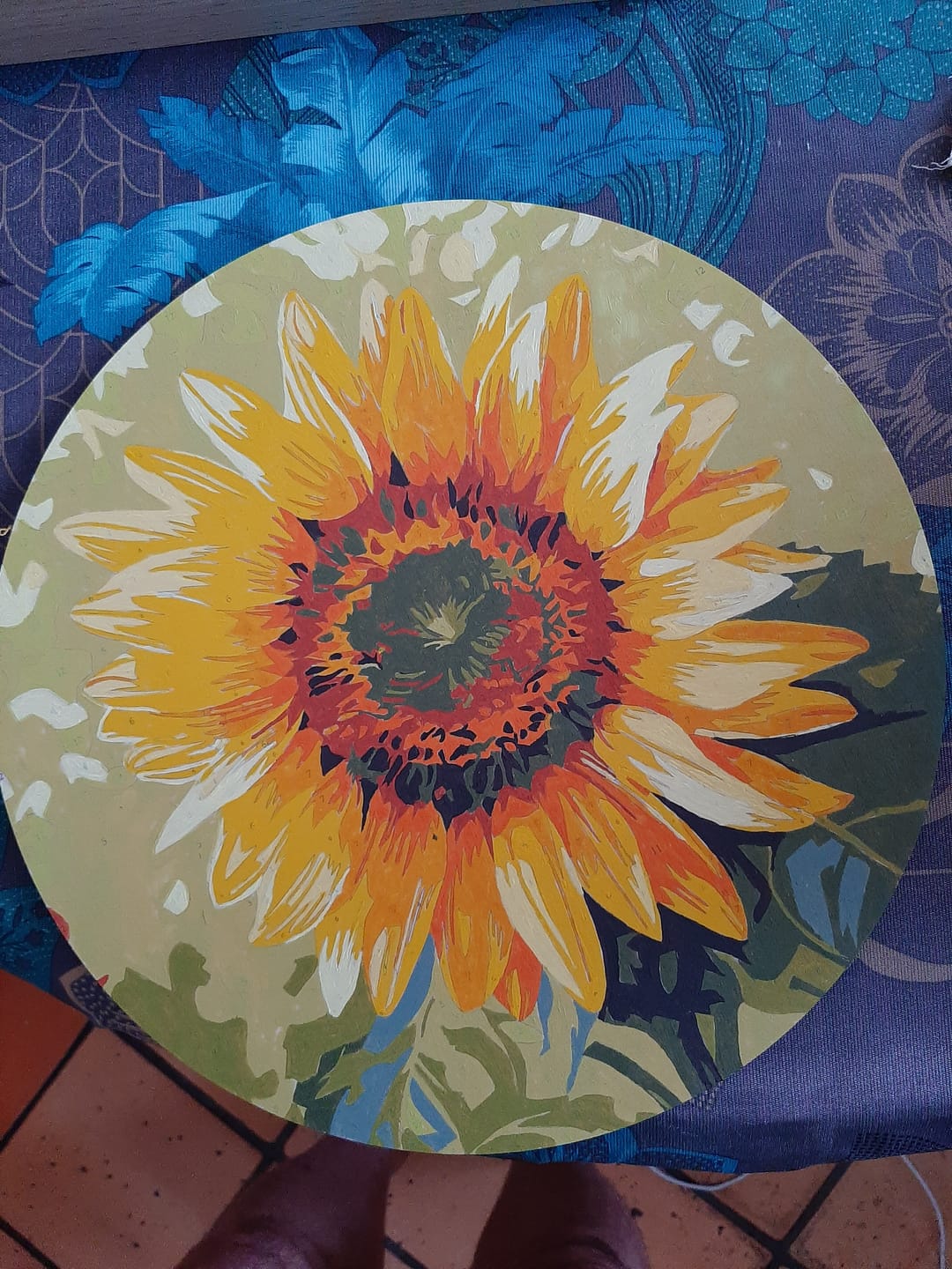 Customer photo review of Peinture par Numéro sur Disque en bois - Tournesol