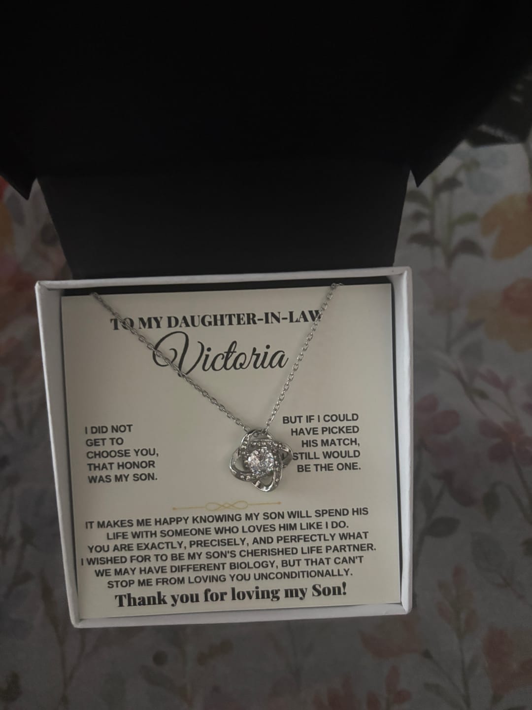 Customer photo review of Daughter-in-law - Love Knot Gift Set - SS251