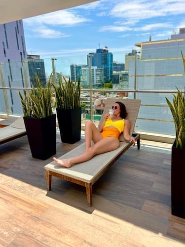 Customer photo review of Emoswim - Women's One Piece Swimsuits Tummy Control Cutout High Waisted Bathing Suit Wrap Tie Back