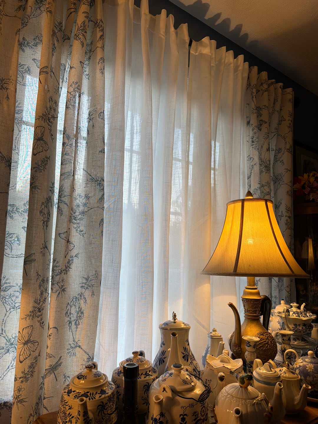Customer photo review of White Soft Textured Sheer Curtains (2 Panels)