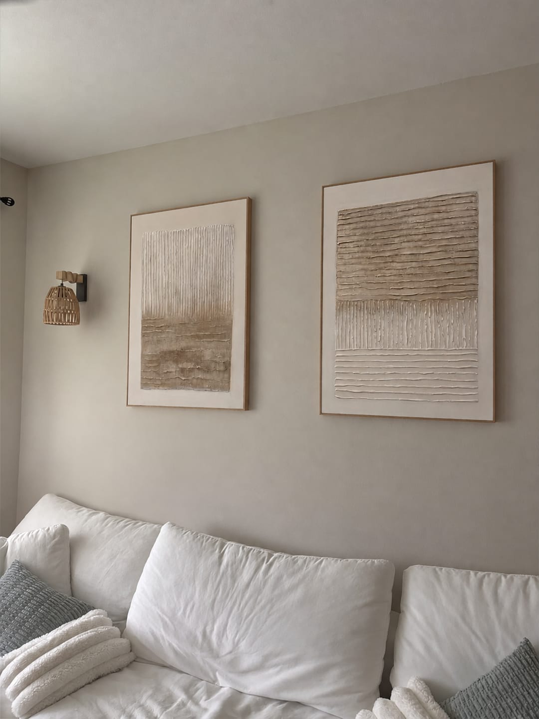 Customer photo review of Beige and Brown Wabi Sabi Canvas Art Set of 2 #WS093
