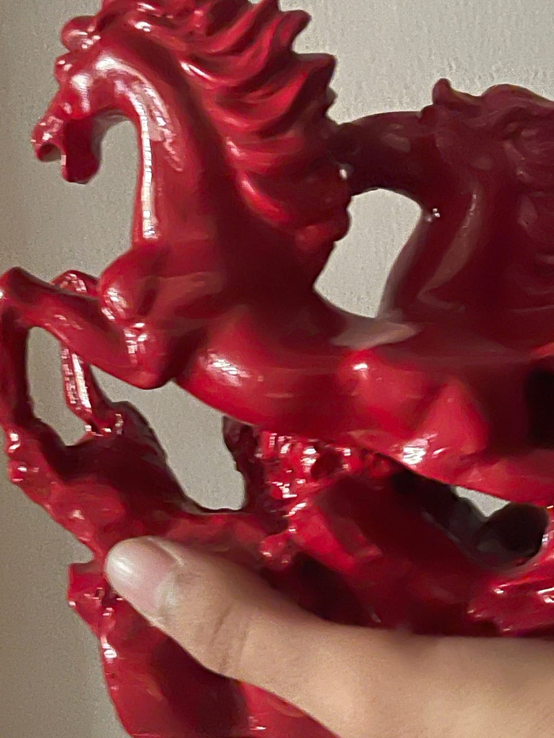 Customer photo review of Dynamic 2 Red Running Horses Resin Sculpture Vastu Remedy for Speed, Success and Career Momentum | for Office Desk, Business Spaces and Home Decor | 21 x 16 cm | 385 g