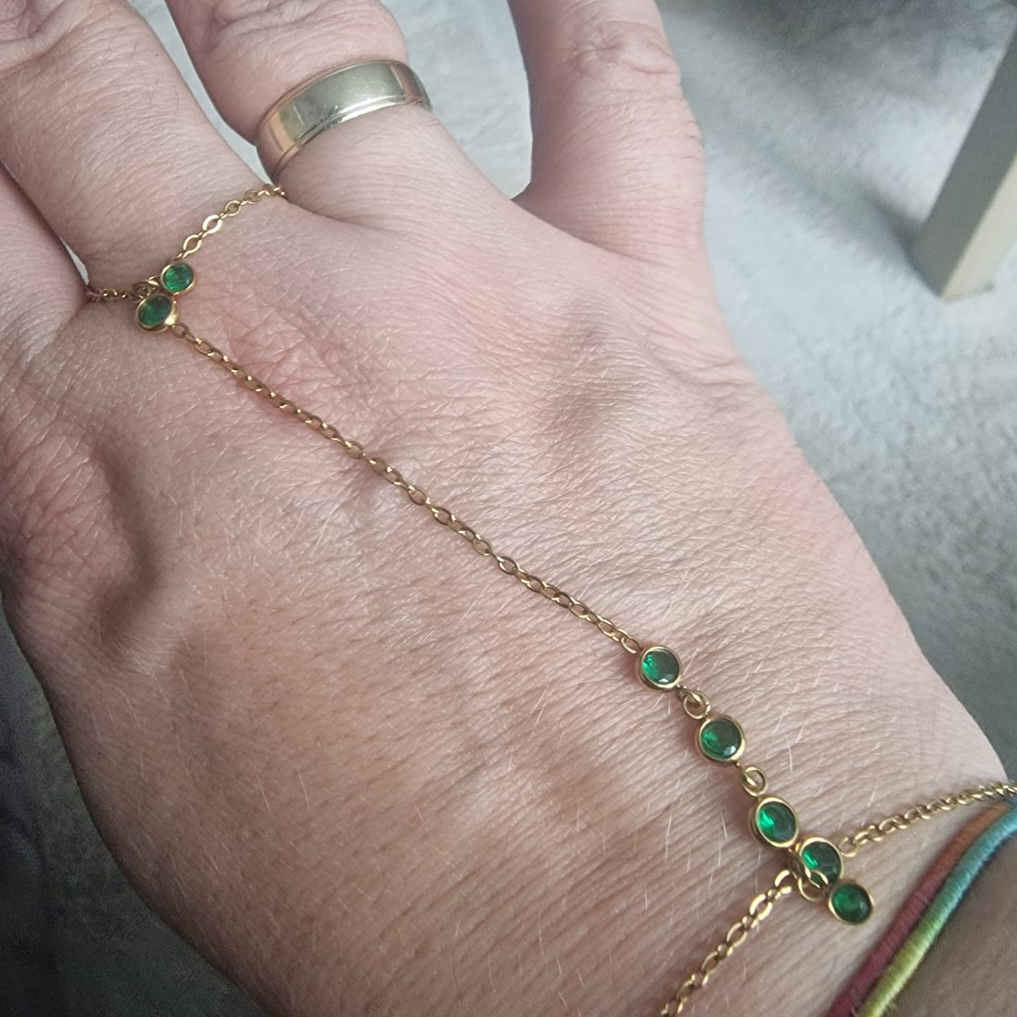 Customer photo review of Green Stone | Handchain