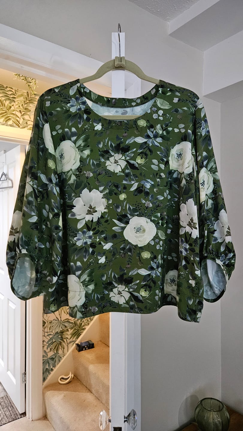 Customer photo review of Coastal Floral Viscose Satin Fabric