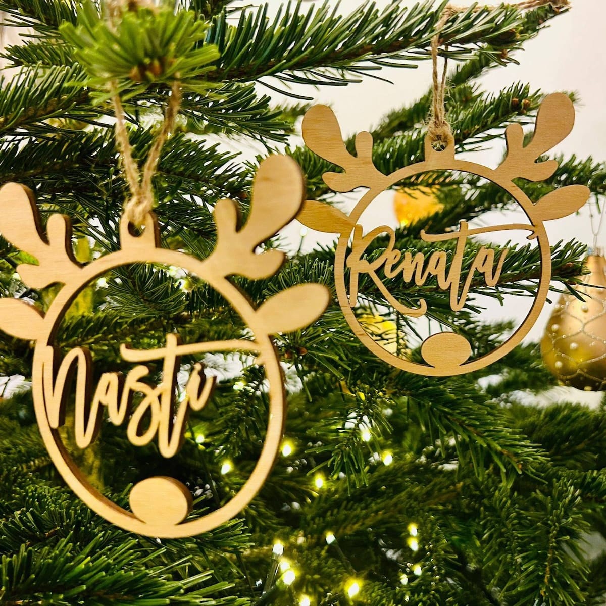Customer photo review of Personalized Wooden Christmas Ornaments