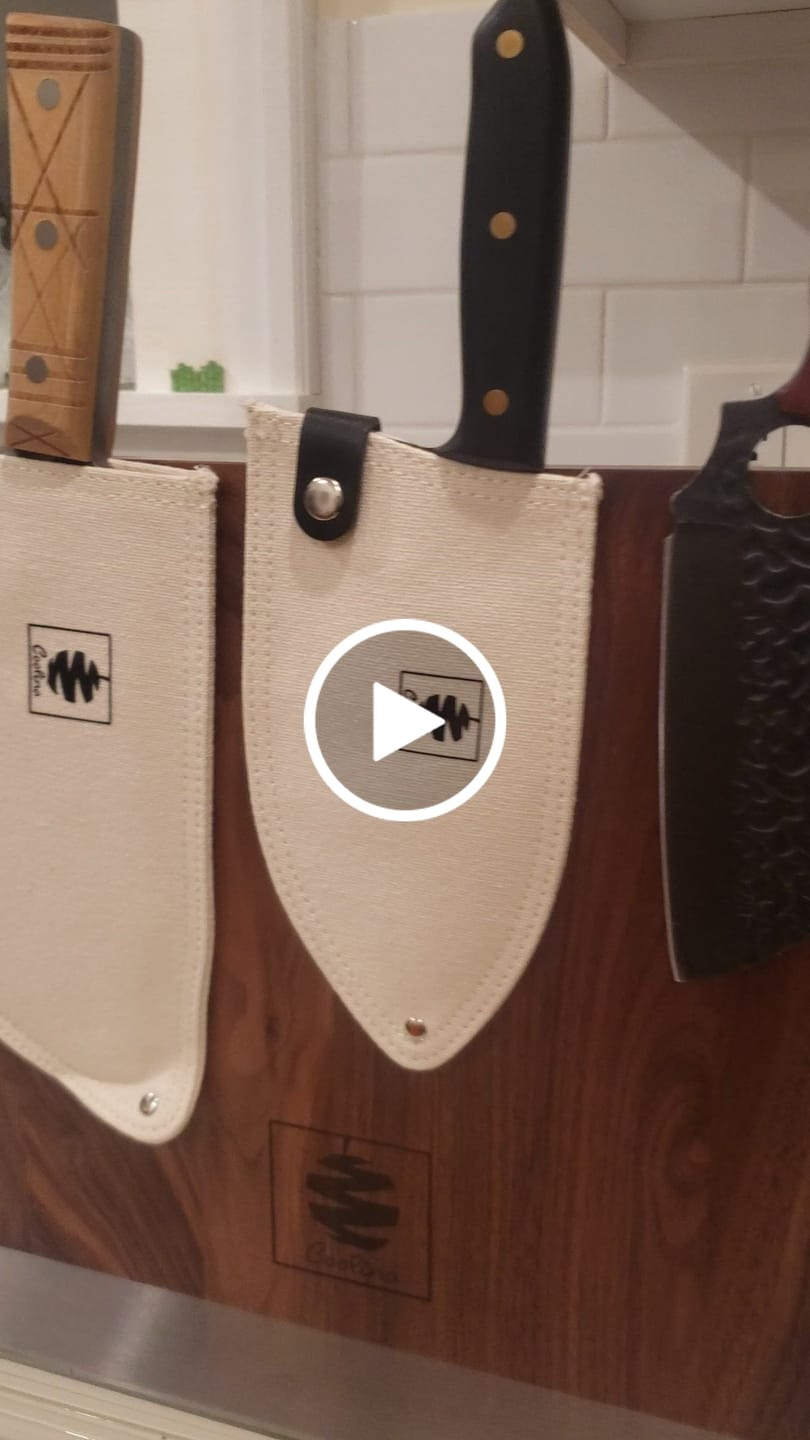 Customer video review of FREE Walnut Magnetic Knives Holder