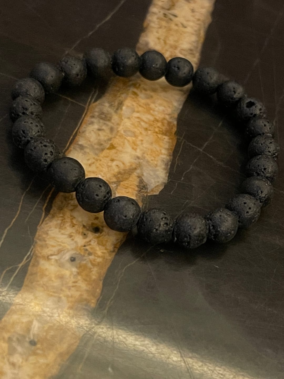 Customer photo review of Natural Volcanic Lava Bracelet | Vastu Remedy for Rebirth, Energy & Emotional Balance | 8 mm Beads