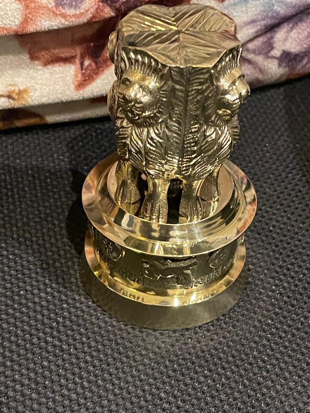 Customer photo review of Brass Ashoka Stambh Idol Vastu Remedy for Authority, Recognition and Government Support for Home, Office Desk and Institutional Spaces | 3 - 7 inch |