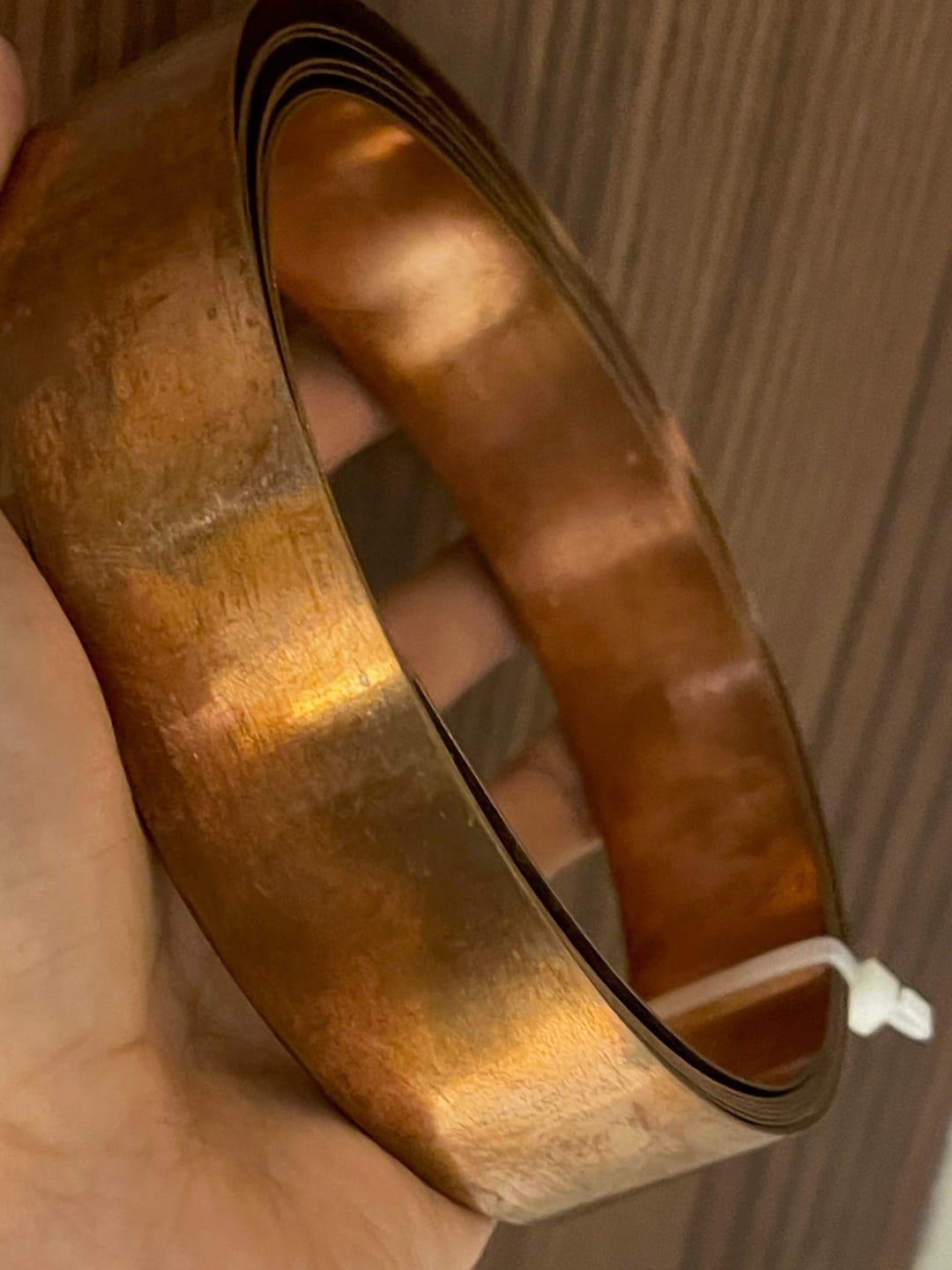 Customer photo review of Pure Copper Metal Strip – Vastu Remedy for North-East Toilet Dosh & Extension Corrections | Ideal for Walls, Floors & Doorways | 1 mm Thickness | 8-100 Feet Lengths