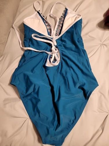 Customer photo review of Emoswim - Ruched Tummy Control Bathing Suit