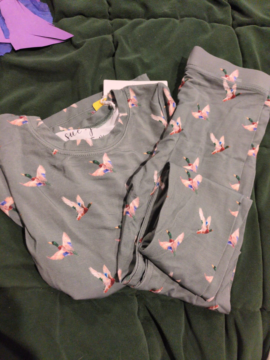 Customer photo review of PREORDER Mallard Duck Bamboo Pajamas