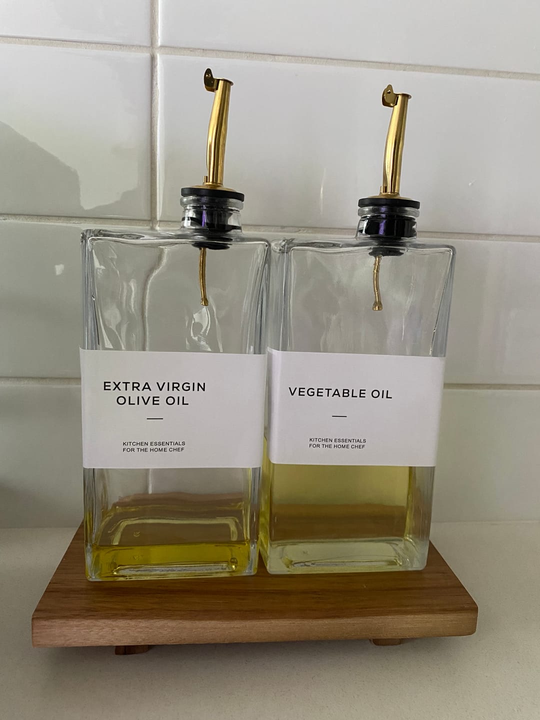 Customer photo review of Set 4 Botella Dispensadora para Cocina 500 ml Dispensador de Vidrio Aceite Vinagre Jarabe con Boquilla