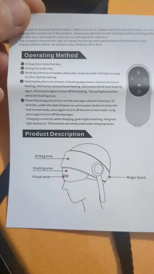 Customer photo review of Rovnor Head & Eye Compression Massager