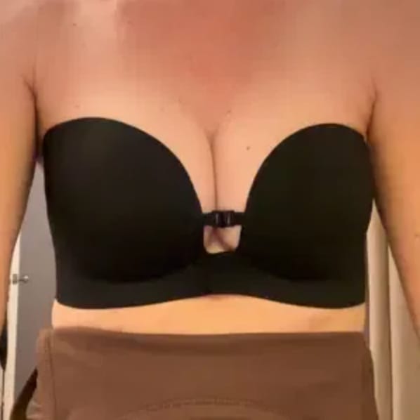 Customer photo review of Strapless Front Closure Bra