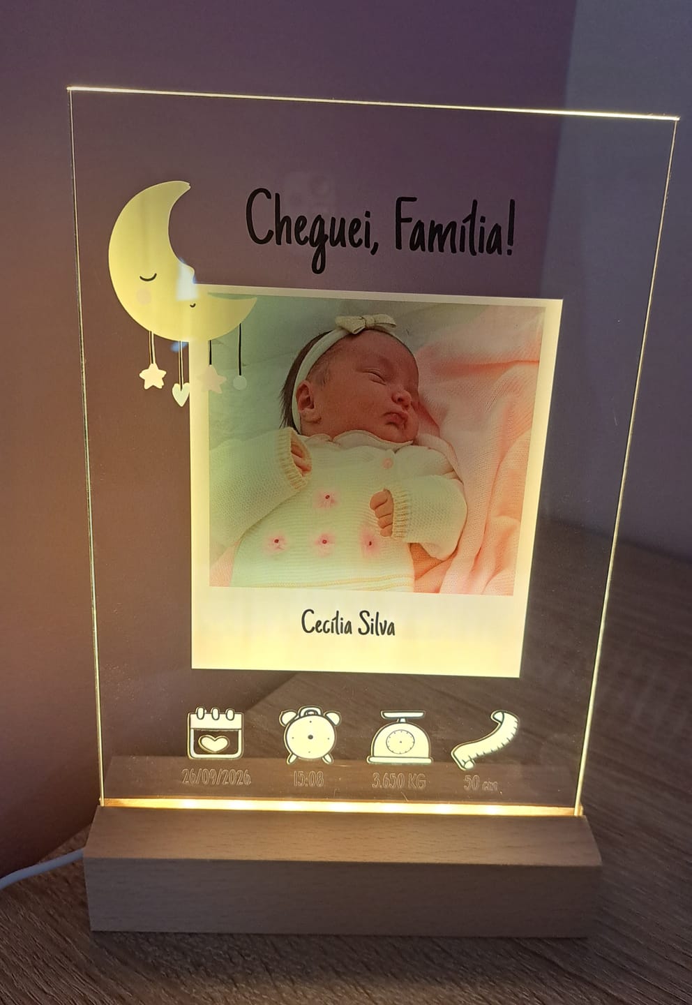 Customer photo review of Placa Nascimento Bebé - Polaroid