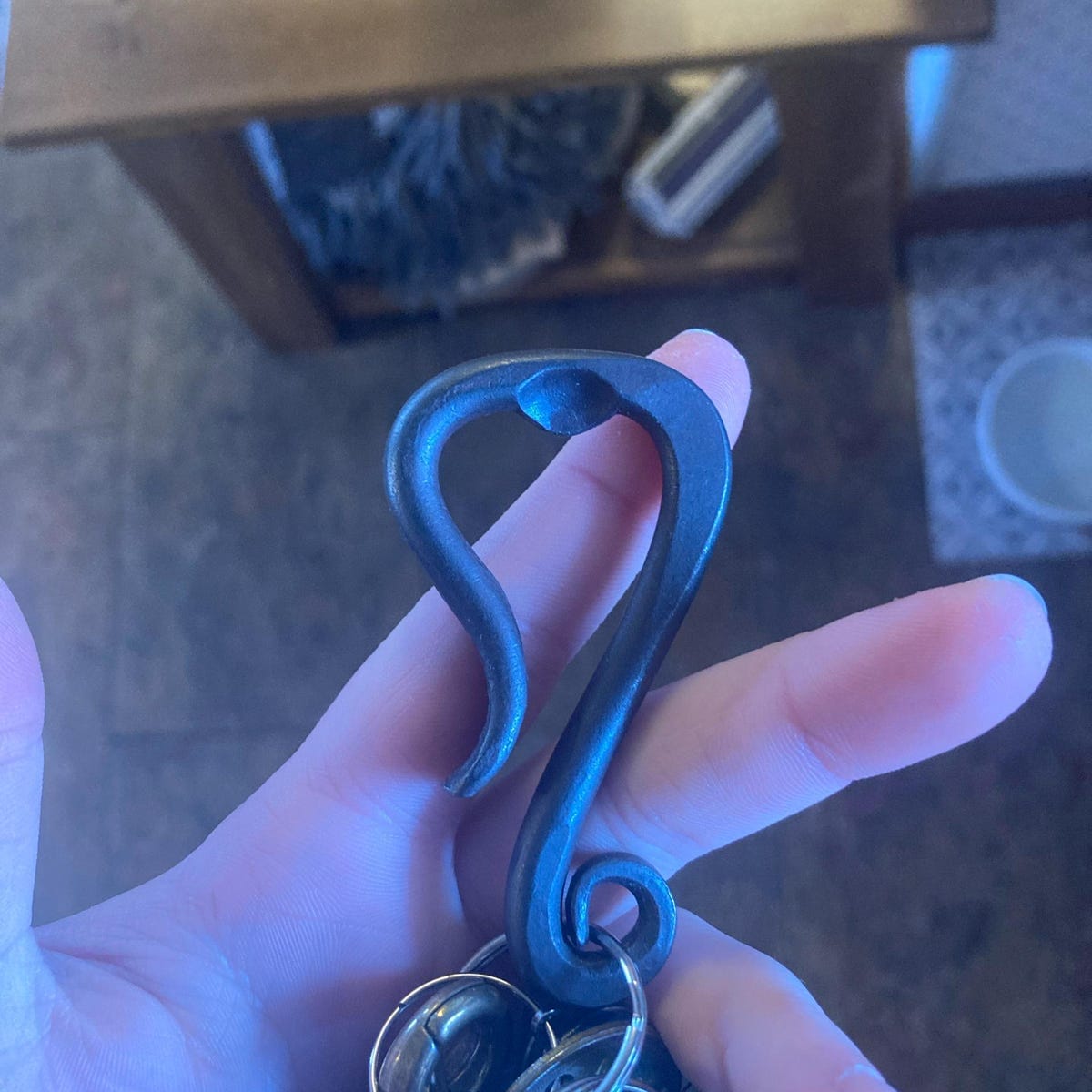 Customer photo review of Keychain Bottle Opener | Hand Forged Steel Belt Loop | [Engraving Available] | Father's Day Gift for Him