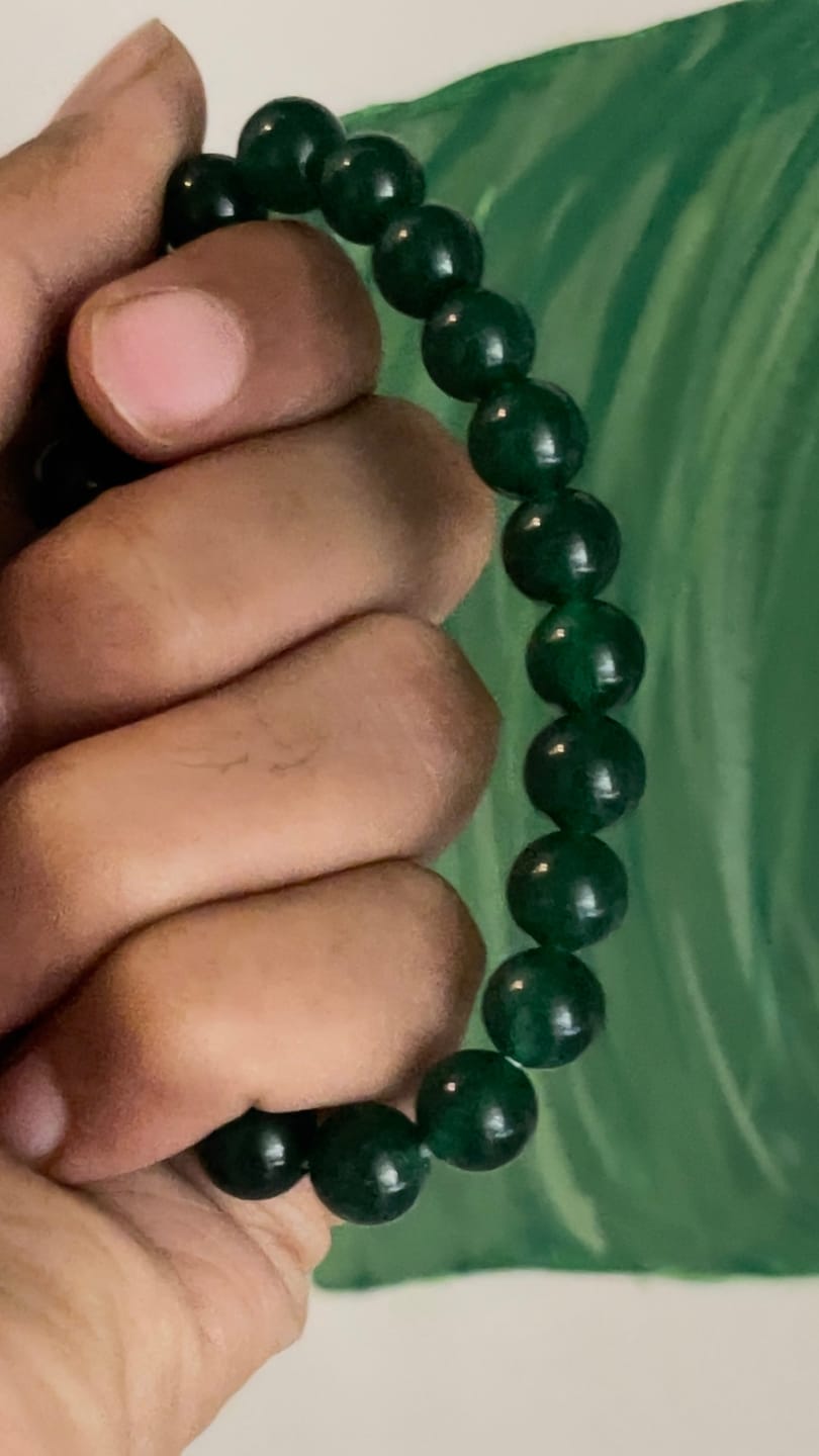 Customer photo review of Natural Green Jade Crystal Bracelet – Vastu Remedy for Abundance & Protective Harmony | 8mm Beads