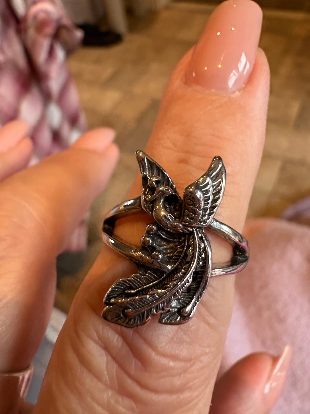 Customer photo review of Suicide Prevention Awareness Phoenix Ring