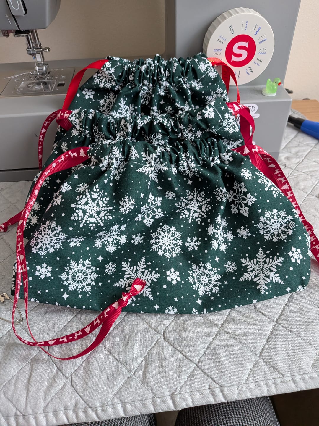 Customer photo review of All Over Snowflakes Polycotton Fabric