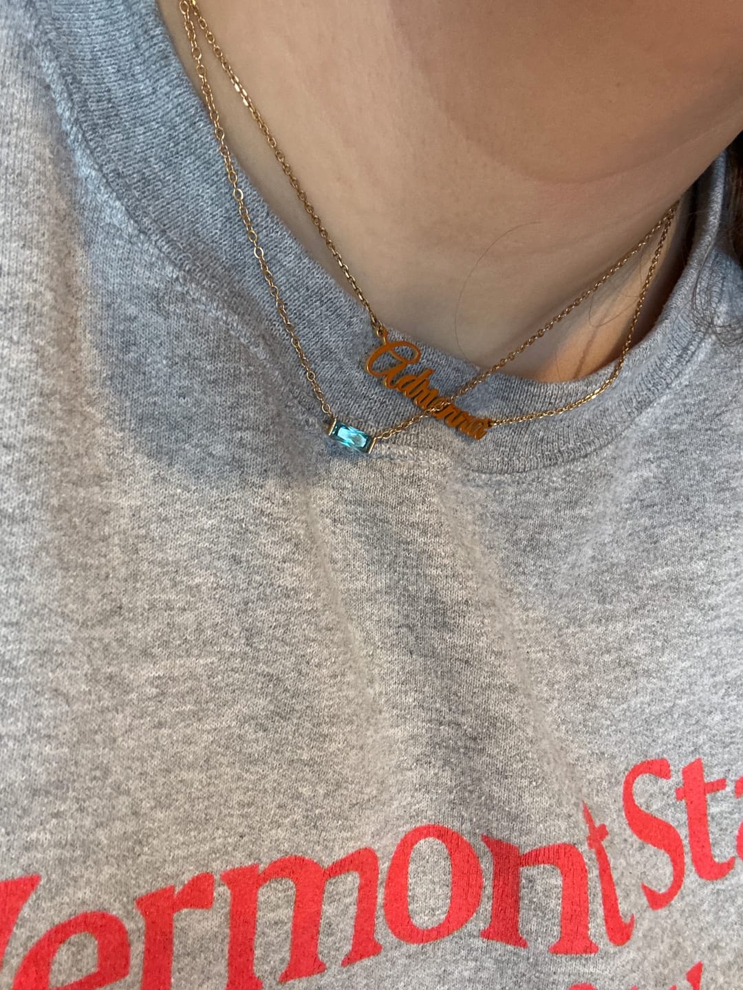 Customer photo review of Birthstone Crystal Necklace