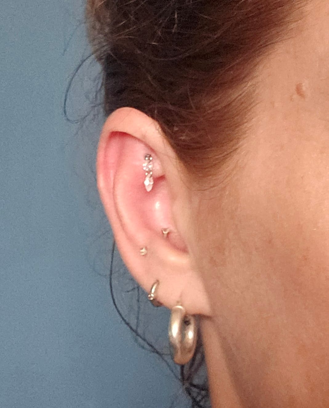 Customer photo review of DEIA Floating Cartilage Stud