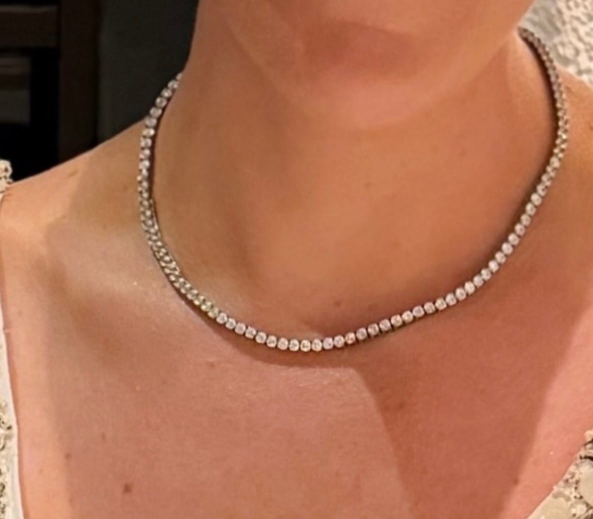 Customer photo review of Luxe Tennis Necklace