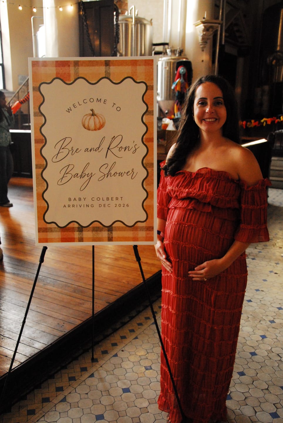 Customer photo review of Marisol 2 piece Maternity Photoshoot Dress in Crimson Glow