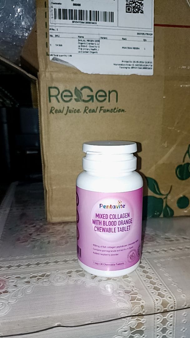 Customer photo review of Mixed Collagen With Blood Orange Chewable Tablet